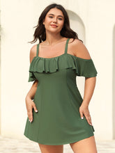 Ruffled Non-Removable Cups Swim Dress