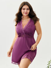 Satin Sheer Lace V-Neck Sleep Dress