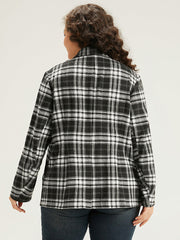 Plaid Suit Collar Button Fly Blazer