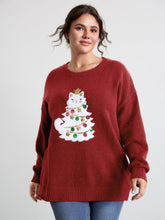 Festive Cat Tree Colorful Pullover