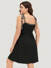 Supersoft Essentials Leopard Patchwork Elastic Waist Pocket Cami Dress