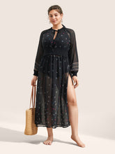 Bandana Print Mesh Shirred Split Side Kimono