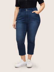 Bodycon Roll Hem Medium Wash Jeans