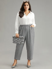Gingham Elastic Waist Pocket Pants