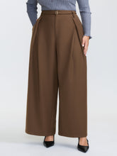 Belted Side Pleated Adjustable Pants