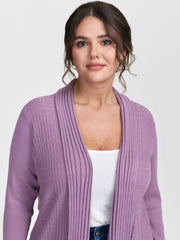 Shawl Collar Textured A-Line Cardigan