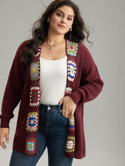 Floral Embroidered Open Front Cardigan
