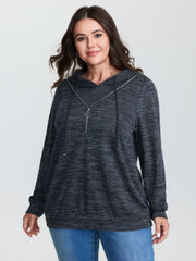 2-in-1 Heather Half-Zipper Hoodie