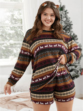 Snowflake & Elk Print Pajama Set