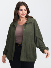 Textured Relaxed-Fit Button Pocket Jacket