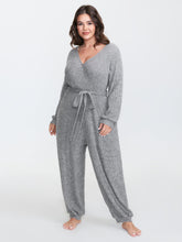 Soft Wrap Waist-Tie Pockets Lounge Jumpsuit