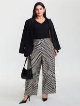 Geometric Pattern Wide-Leg Pants
