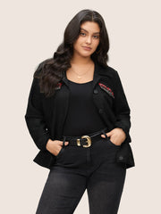 Patchwork Embroidered Flap Detail Jacket