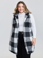 Checkered Reversible Hooded Vest Jacket