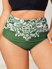Floral Print Cheeky Coverage Swim Bottoms
