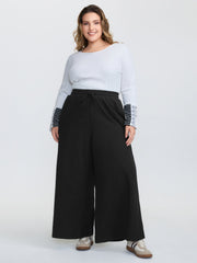 Adjustable Drawstring Wide-Leg Pants