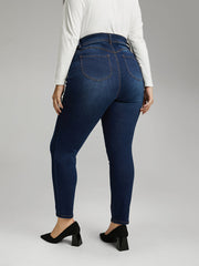 Skinny Dark Wash Zipper Fly Jeans