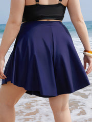 Plain Loose High Waist Swim Shorts