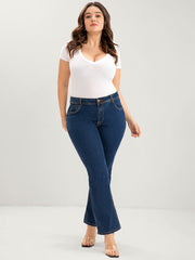 Bootcut Slightly Stretchy High Rise Dark Wash Jeans