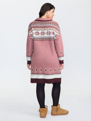 Boho Pattern Jacquard Contrast Sweater Dress