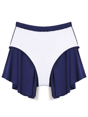 Plain Loose High Waist Swim Shorts
