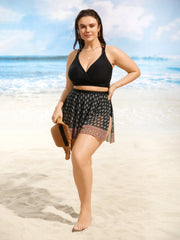 Bandana Tie Knot Slit Hem Swim Bottom