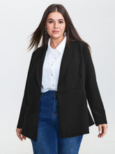 Semi Stretchy Pockets Curvy Hem Blazer