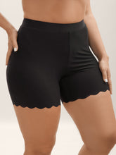 Scalloped Trim Stretchy Skinny-Fit Leggings