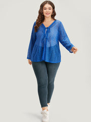 Plain Knot Lace Mesh Hollow Out Jacket