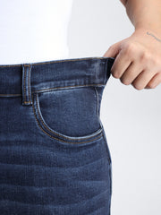 Stretchy Drawstring Cuffed Jogger Jeans