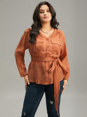 Halloween Plain Belted Pocket Button Up Gathered Coat