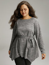 Solid Heather Belted Hanky Hem T-shirt