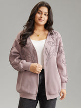 Stereo Flower Design Rib Knit Jacket