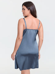 Satin Lace Detail Lounge Dress