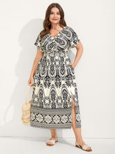 Floral Print Shirred Waist Midi Dress