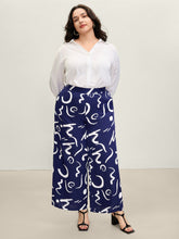 Geometric Print Wide-Leg Pants
