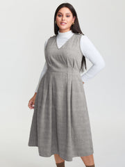 Shirred Stretchy Fit and Flare Midi Dress