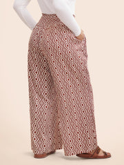 Bandana Paperbag Drawstring Waist Wide Leg Pants