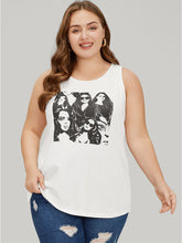 Figure Print Sleeveless Tank Top
