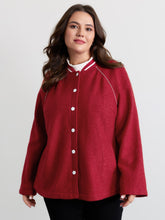 Color Contrast Raglan Sleeve Jacket