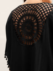 Backless Front-Tie Tassels Kimono