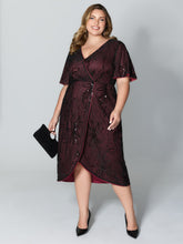 Shimmery Sequin Embroidery Pockets Party Dress