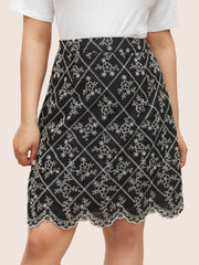 Bandana Embroidered Zipper Fly Skirt