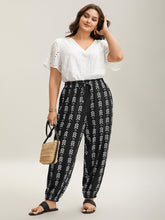 Boho Geometric Print Stretchy Waist Pants