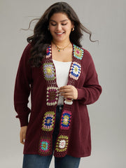 Floral Embroidered Open Front Cardigan