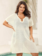 Slit Cut-Out Metal Ring Swim Cover-Up