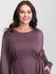 Adjustable Drawstring Side Midi Dress