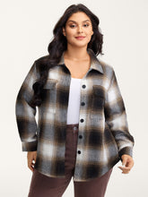Plaid Print Button-Down Jacket