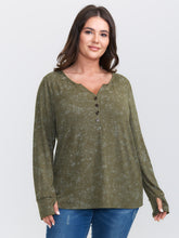 Snowflake Effect Button Detail T-Shirt