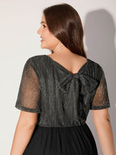 Shimmery Bow Back Tie Contrast Jumpsuit